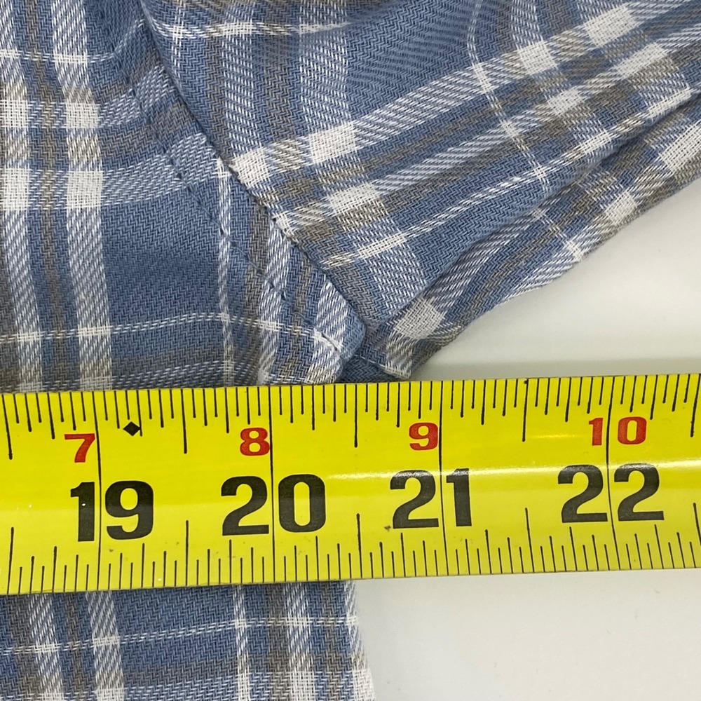 Just Polly New York Plaid Flannel Button Down Shirt Blue White Medium - Picture 4 of 5